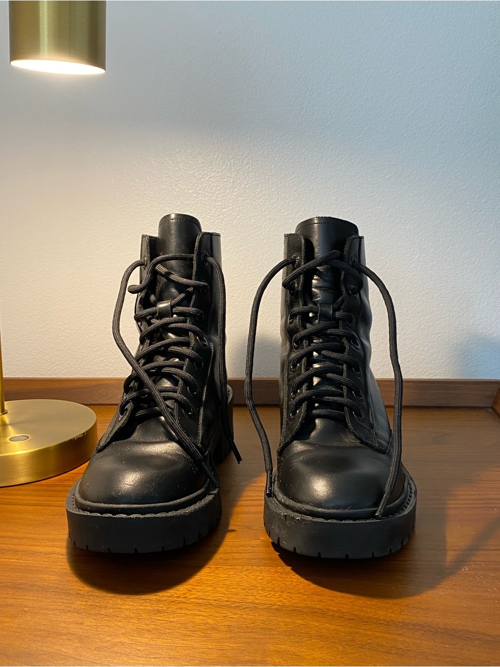 Kenzo Black Lace-Up Platform Combat Boots - Picture 2 of 10